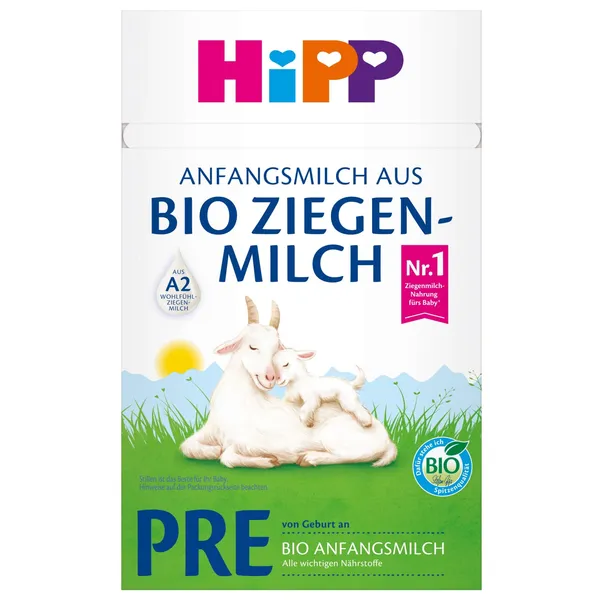 Mākslīgais piena maisījums Hipp Pre kazas piena, zīdaiņiem no dzimšanas BIO 400g