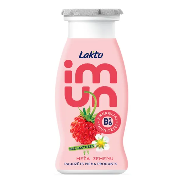 Raudzēts piena produkts Lakto ar meža zemeņu piedevu, bez laktozes 100g