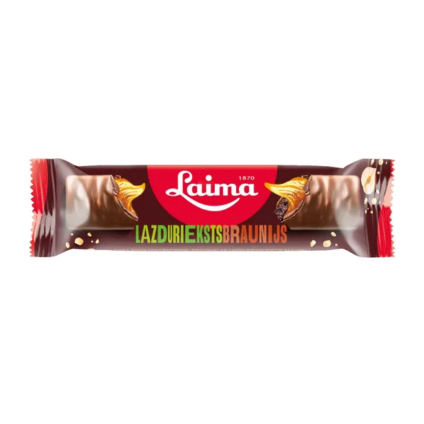 Piena šokolādes batoniņš Laima ar lazdu riekstiem un karameli 50g