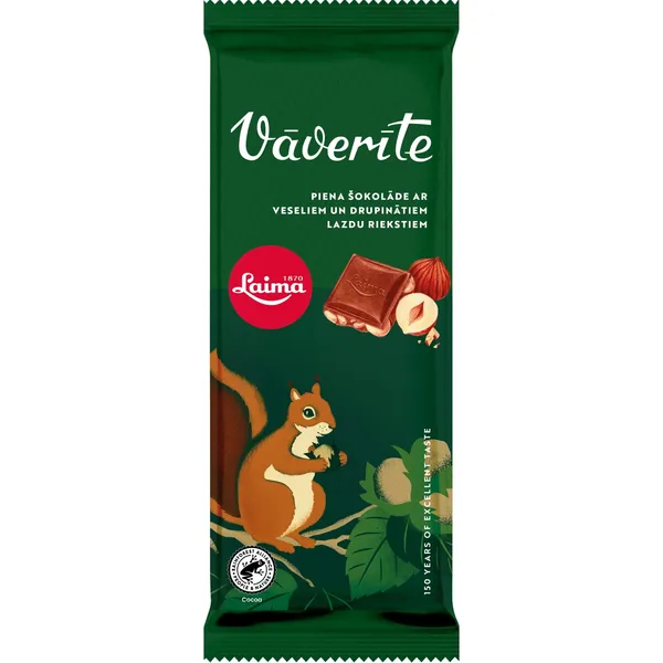 Piena šokolāde Laima Vāverīte 90g