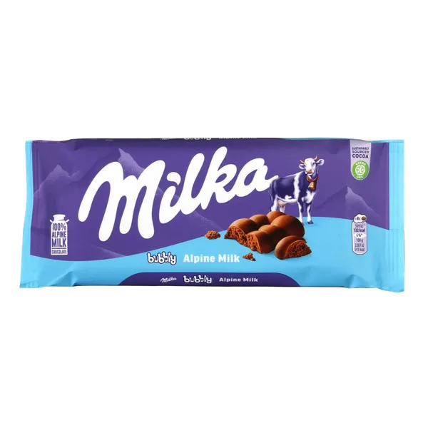 Piena šokolāde MILKA Bubbly 90g
