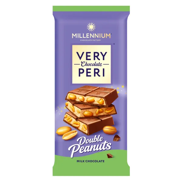 Piena šokolāde Millennium Very Peri ar dubultiem zemesriekstiem 23% 105g