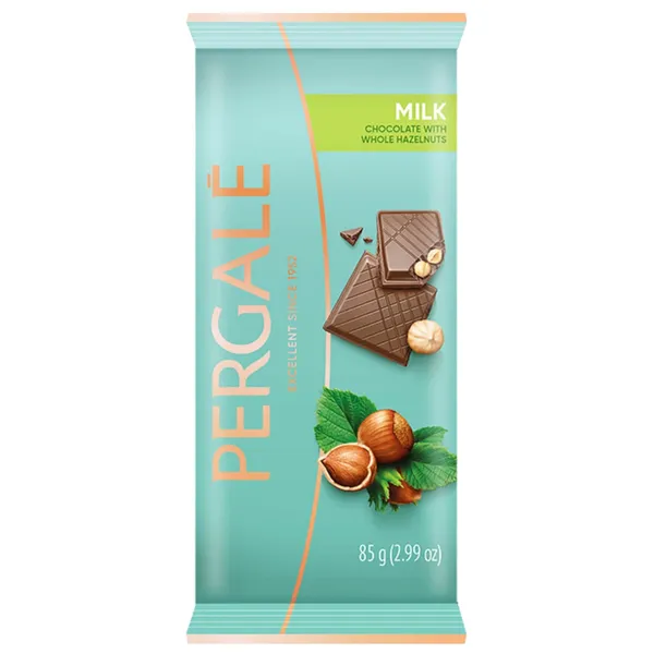 Šokolāde piena ar lazdu riekstiem Pergale 85g
