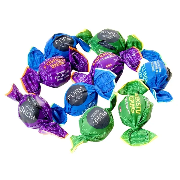 Piena šokolades trifeles Pure Asorti ar pildijumiem kg