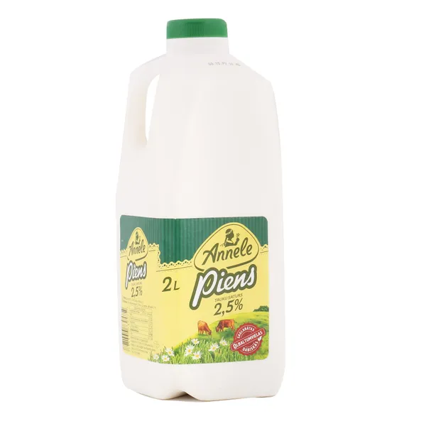 Piens pasterizēts Annele 2.5% pudelē 2l