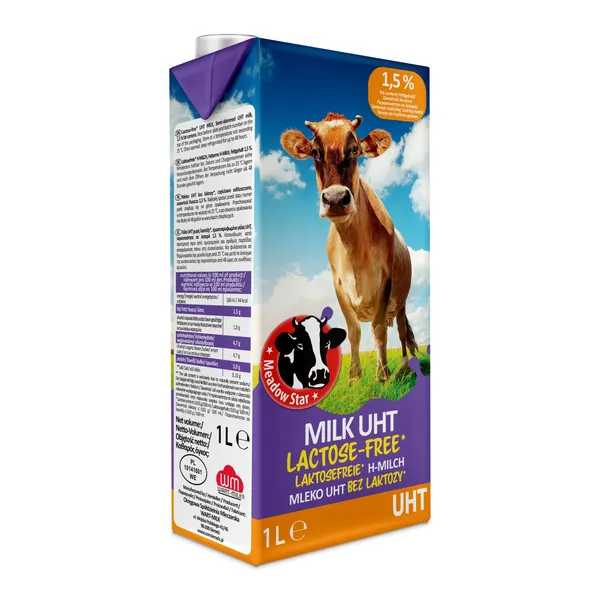 Piens Meadow Star bez laktozes UHT 1,5% 1l
