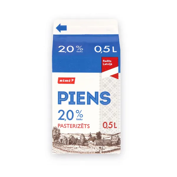 Piens Rimi 2%, 0,5L