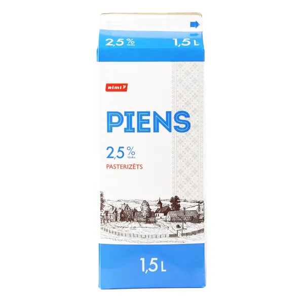 Piens Rimi pasterizēts 2,5%, 1,5l