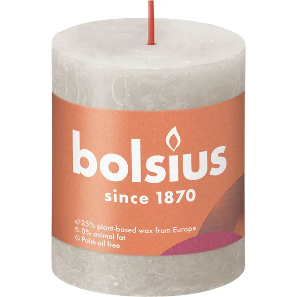 Pīlāra svece Bolsius 8x7cm pelēka