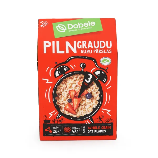 Auzu pārslas pilngraudu 500g, Dobele.