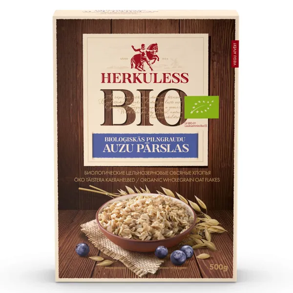 BIO pilngr.auzu pārslas HERKULESS 500g
