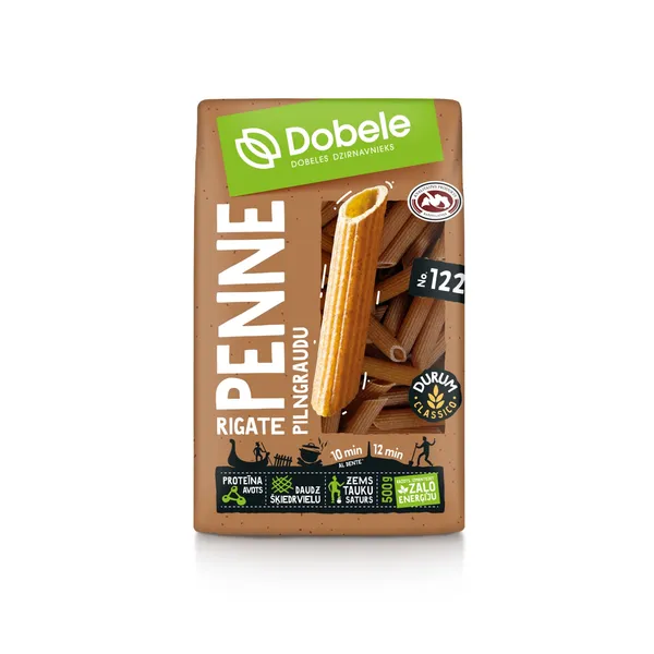 Pilngraudu makaroni Dobele Nr.122 Penne 500g