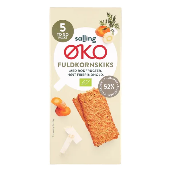 Ekoloģiski pilngraudu cepumi Salling Eko ar sakņu dārzeņiem 165g