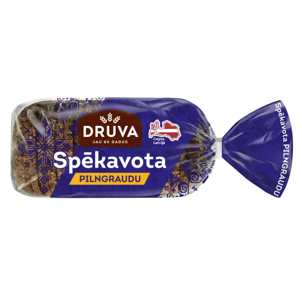 Pilngraudu rudzu maize Druva Spēkavota 800g