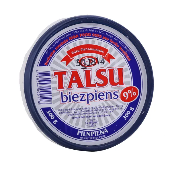 Biezpiens 9% pilnpiena Talsu 300g kārbiņa