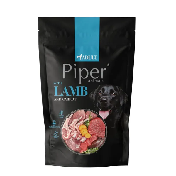 Pilnvērtīga barība suņiem Piper ar jēra gaļu un burkāniem 500g