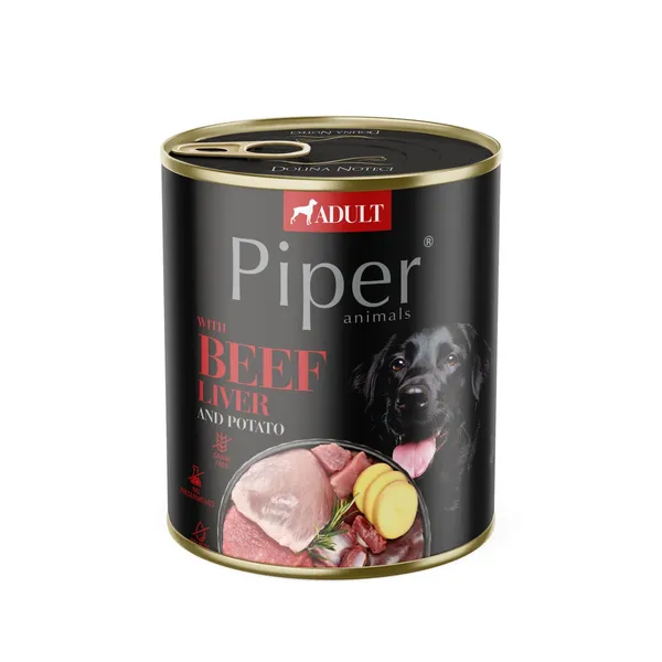 Pilnvērtīga barība suņiem Piper ar liellopa aknām un kartupeļiem 800g
