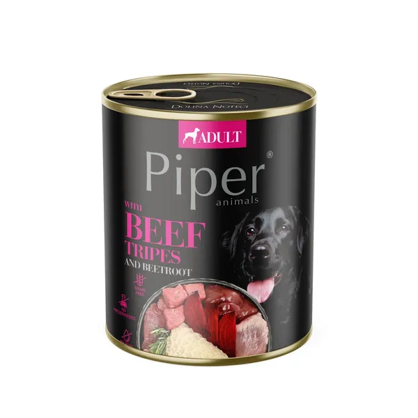 Pilnvērtīga barība suņiem Piper ar liellopa kuņģi un bietēm 800g