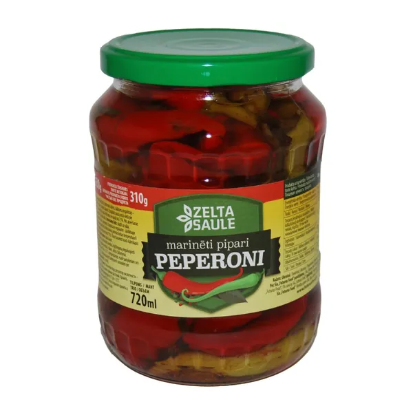 Pipari Zelta Saule peperoni marinēti 630g/310g
