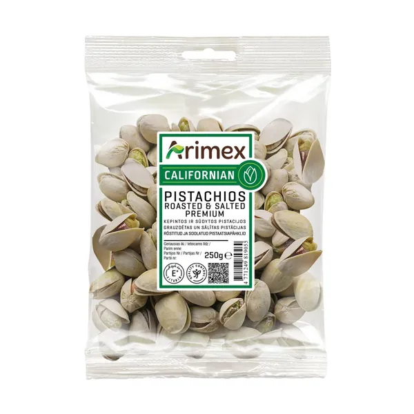 Pistācijas Arimex Premium grauzdētas un sālītas 250g