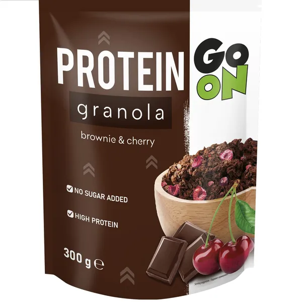 Protein granola GoOn Brownie ar kiršiem, ar saldinātājiem 300g