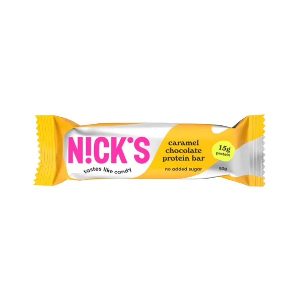 Proteīna batoniņš Nicks ar karameļu garšu, saldinātājiem 50g