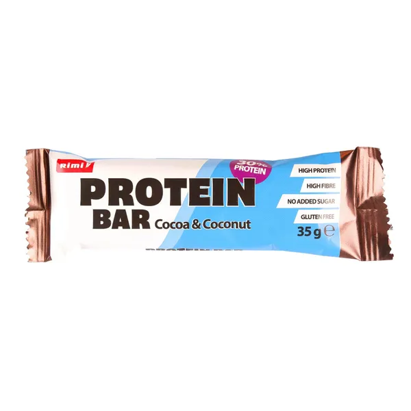 Proteīna batoniņš 30% Rimi Cocoa & Coconut ar saldinātāju 35g