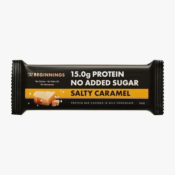 Proteīna batoniņš The Beginnings sāļā karamele ar salidnātāju 50g