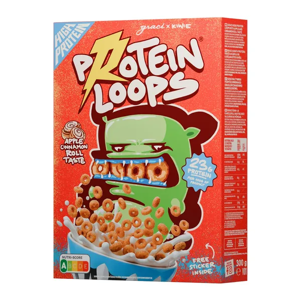 Proteīna brokastu pārslas Graci x Kiwie ar ābola un kanēļa garšu 300g