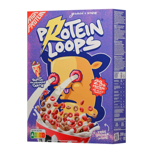 Proteīna brokastu pārslas Graci x Kiwie ar tropu augļu garšu 300g