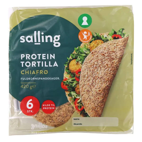 Proteīna tortiljas Salling ar čia sēklām, 6 gab., 420g