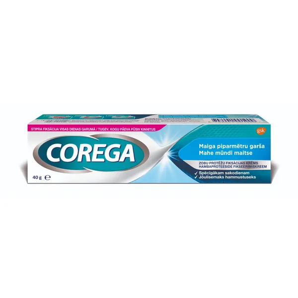 Protēžu fiksācijas krēms Corega Extra Strong Mild Mint 40g