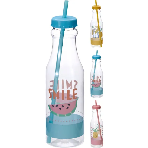 Pudele ar salmiņu un vāku 650ml, krāsa un dizains var atšķirties SO26