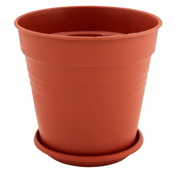 Puķupods Aleana gloria ar paplāti 14,5 cm terakota SG26