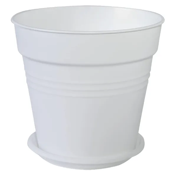 Puķupods Aleana gloria ar paplāti 18,5 cm balts SG26