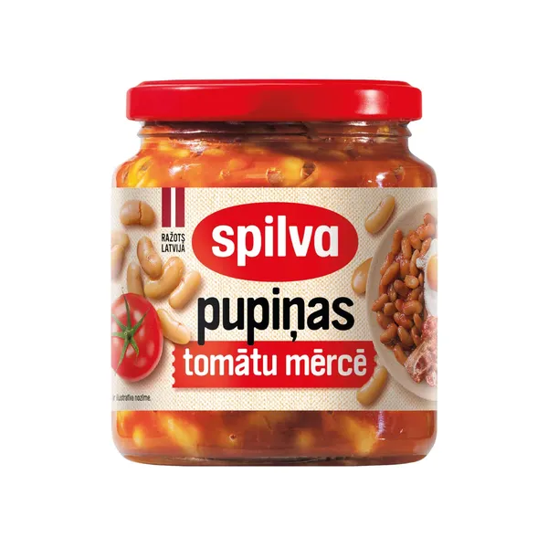 Pupiņas Spilva tomātu mērcē 0.58l