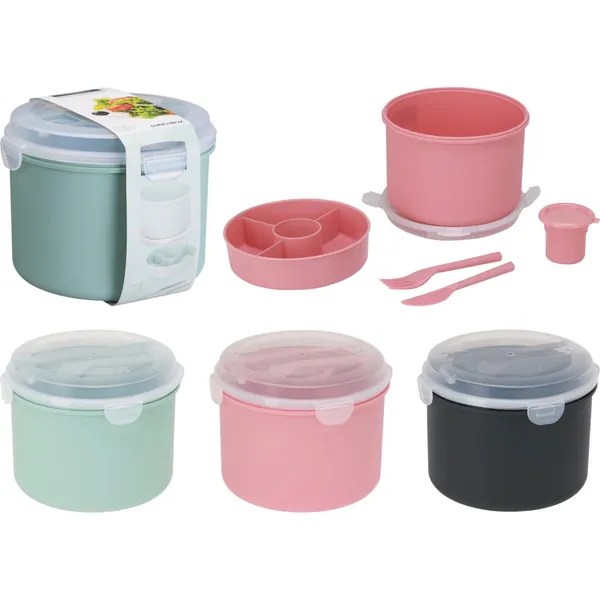 Pusdienu kārba ar mērci un piederumiem, krāsa un dizains var atšķirties SO26