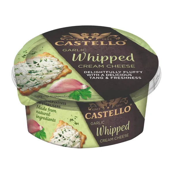 Putots krēmsiers Castello ar ķiplokiem 125g