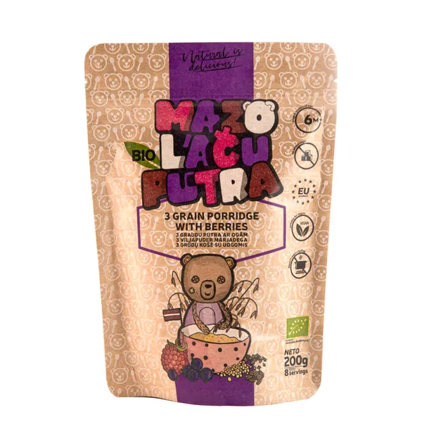 Putra 3 graudu ar ogām bērniem no 6 mēnešu vecuma BIO 200g