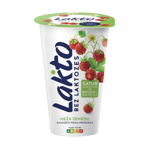 Raudzēts produkts LAKTO meža zemeņu bez laktozes 200g