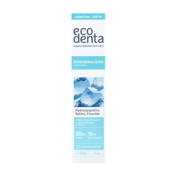 Remineralizējoša zobu pasta Ecodenta ar ksilitolu un hidroksiapatītu 100ml