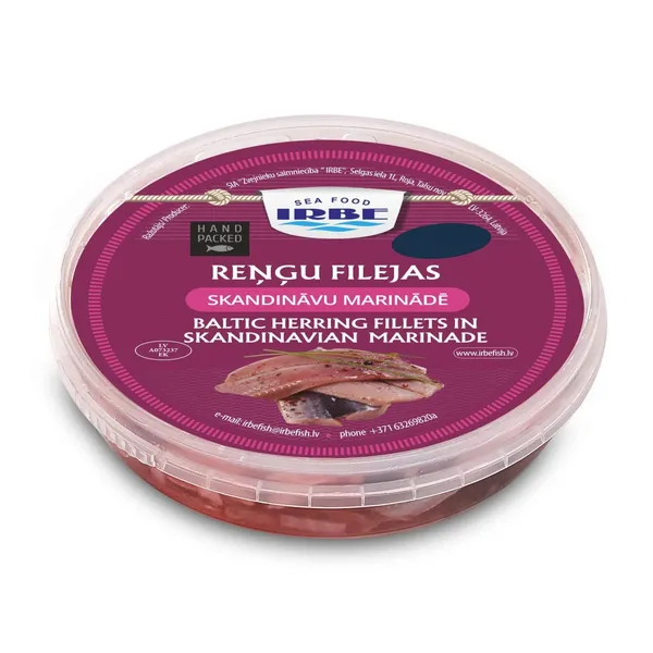 Reņģu filejas Irbe skandināvu marinādē 150g/100g