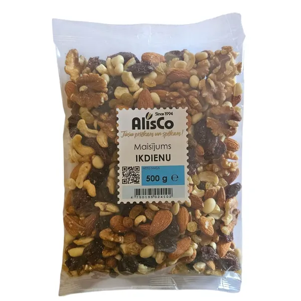 Riekstu maisījums Alis Co Ikdienu ar rozīnēm 500g