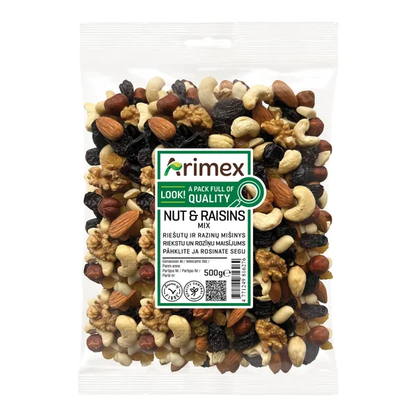 Riekstu-rozīņu maisījums ARIMEX 500g