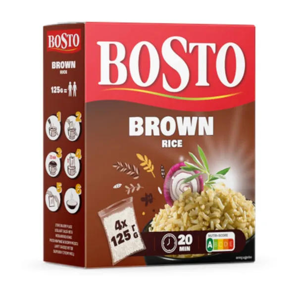 Rīsi BOSTO brūnie 4x125g