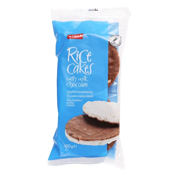 Rīsu galetes Rimi ar piena šokolādi 100g