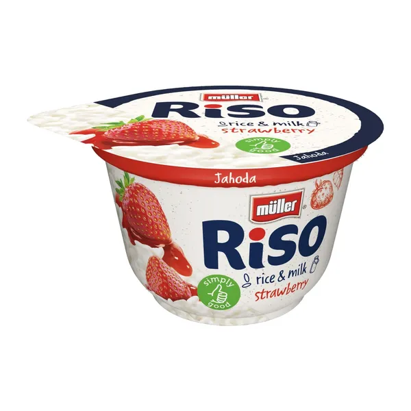 Rīsu putra Muller Riso ar zemeņu ievārījumu 200g