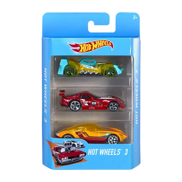 Rotaļlietas mašīnu komplekts 3 gb HotWheels, krāsa un dizains var atšķirties
