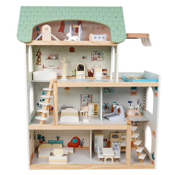 Rotaļu pilsētas villa Edubebo koka 64.8x25x77.5cm AW26