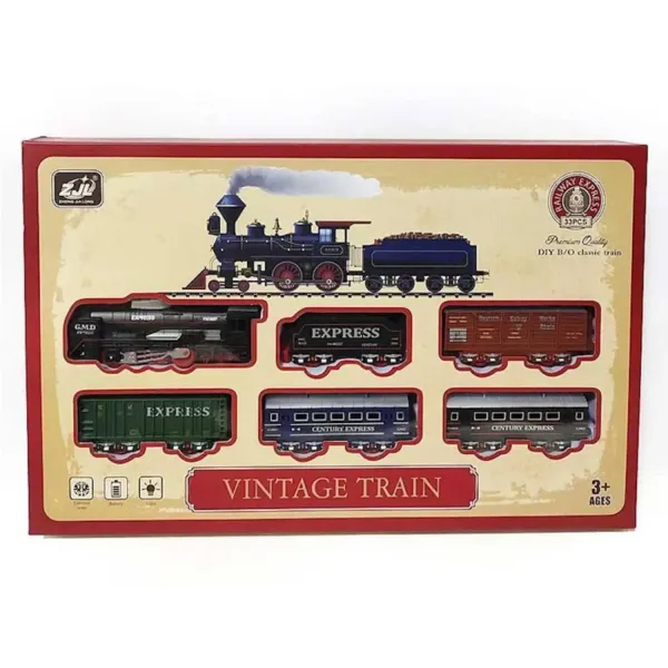 Rotaļu vilciena sliedes HKTEC Toys ar retro gaismām AW26